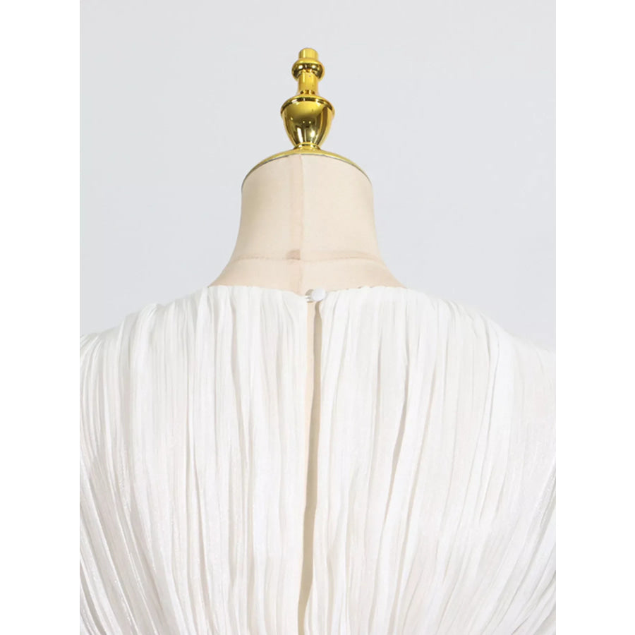 Ruffle Balloon Sleeve Mini Dress Apparel and Accessories