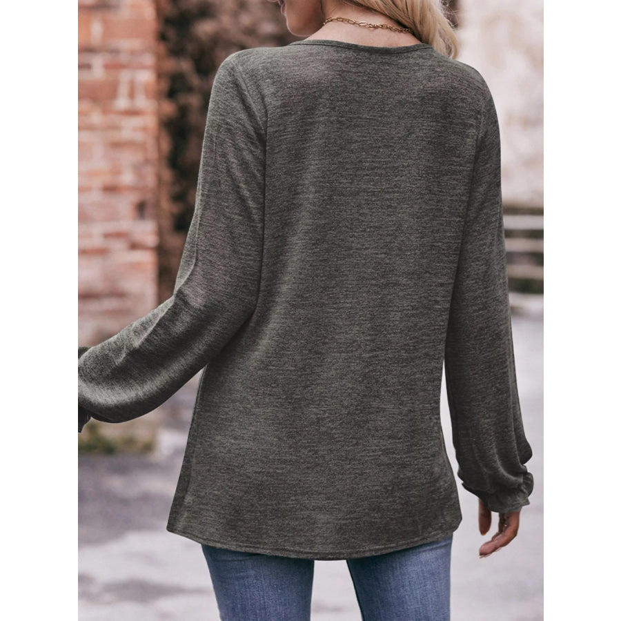 Ruffle Cuff Long Sleeve T-Shirt Apparel and Accessories