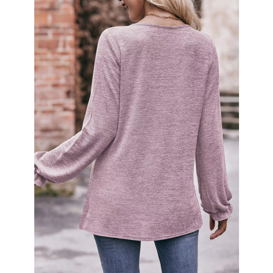 Ruffle Cuff Long Sleeve T-Shirt Apparel and Accessories