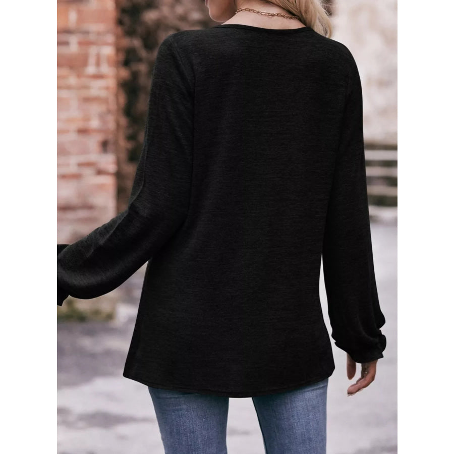 Ruffle Cuff Long Sleeve T-Shirt Apparel and Accessories