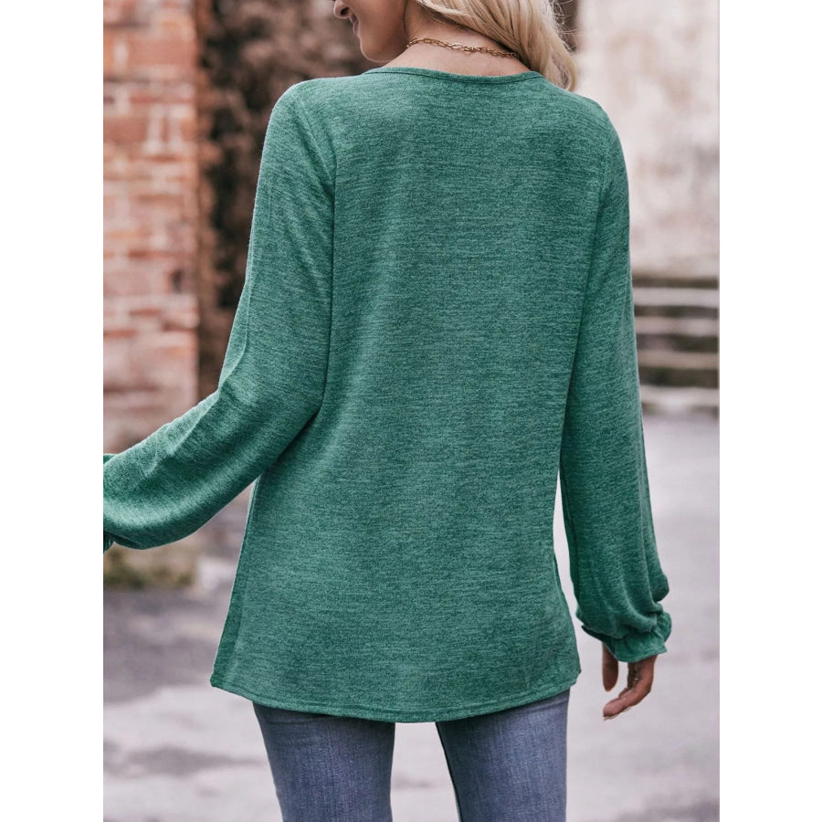 Ruffle Cuff Long Sleeve T-Shirt Apparel and Accessories