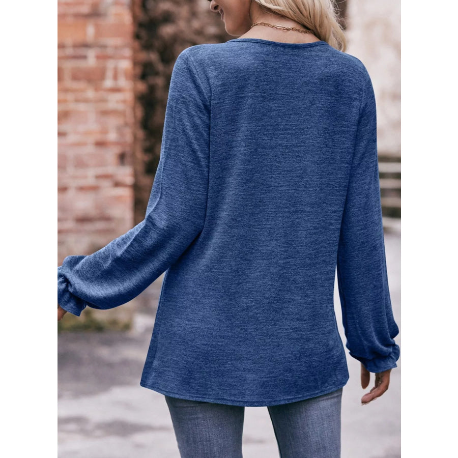 Ruffle Cuff Long Sleeve T-Shirt Apparel and Accessories