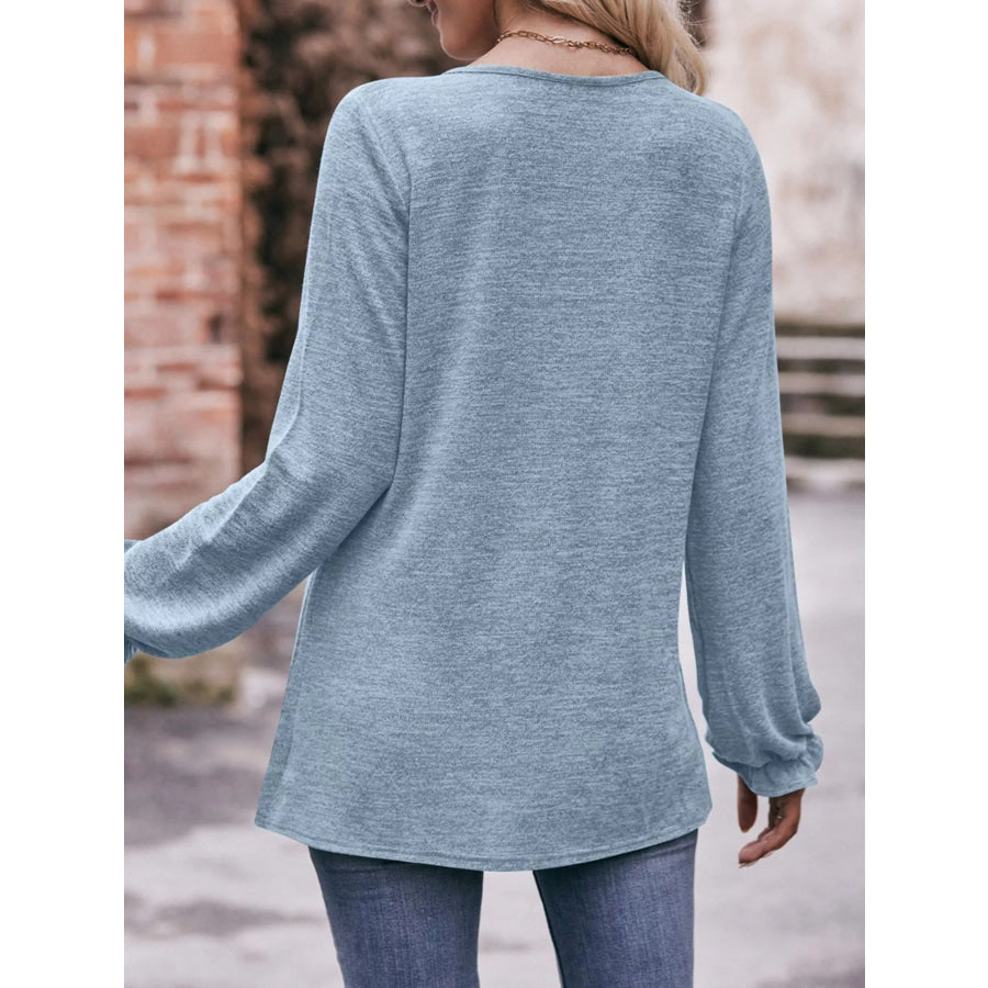 Ruffle Cuff Long Sleeve T-Shirt Apparel and Accessories