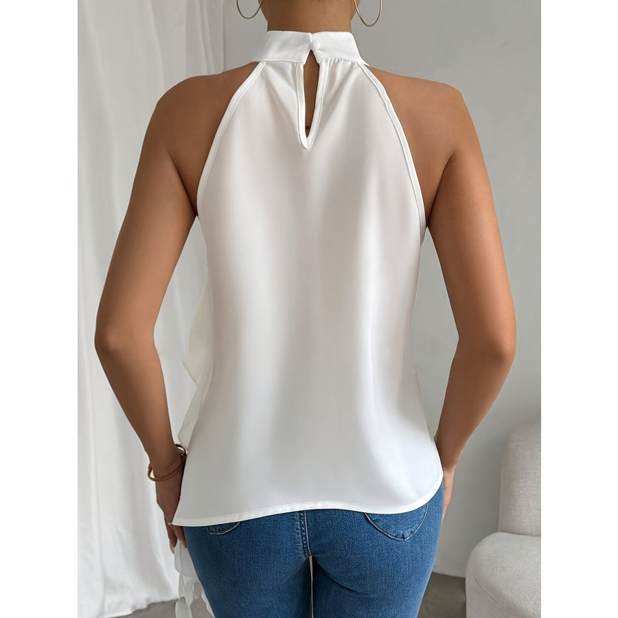 Ruffle Halter Neck Sleeveless Blouse Apparel and Accessories