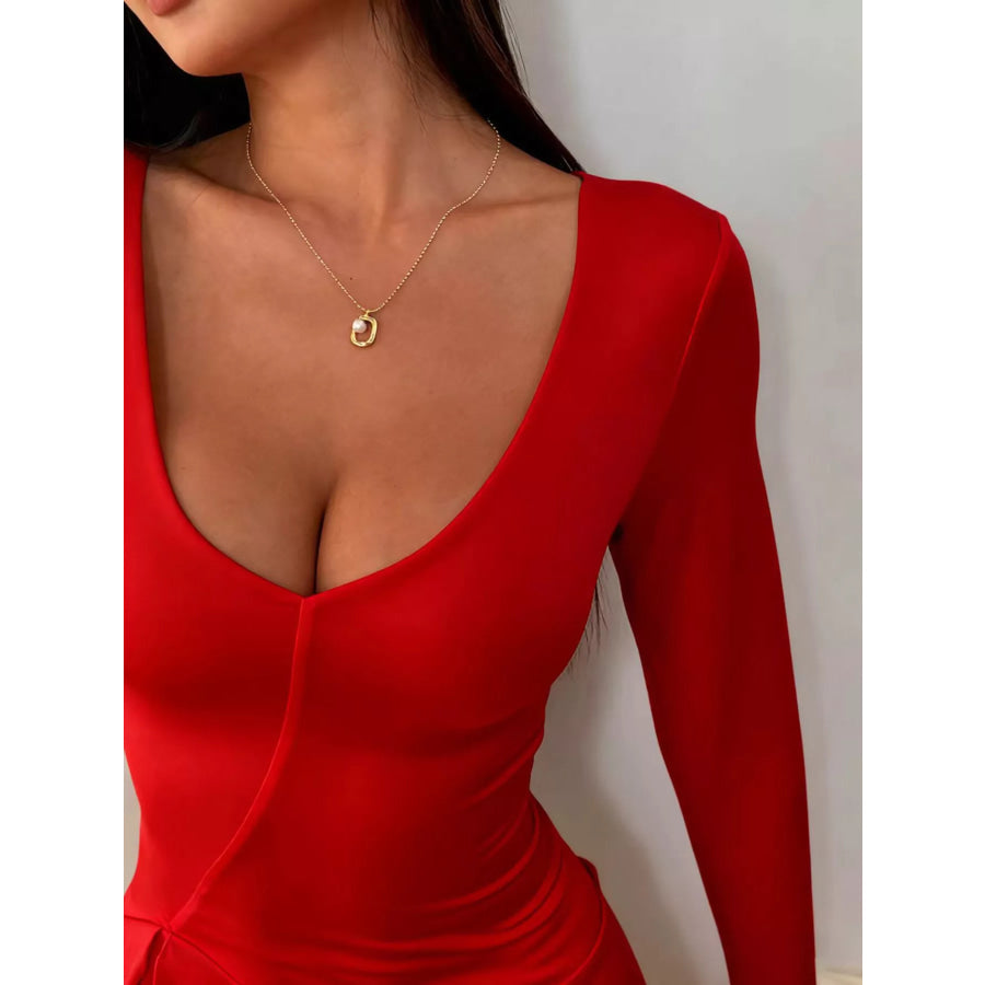 Ruffle Hem Flounce Sleeve Mini Dress Apparel and Accessories