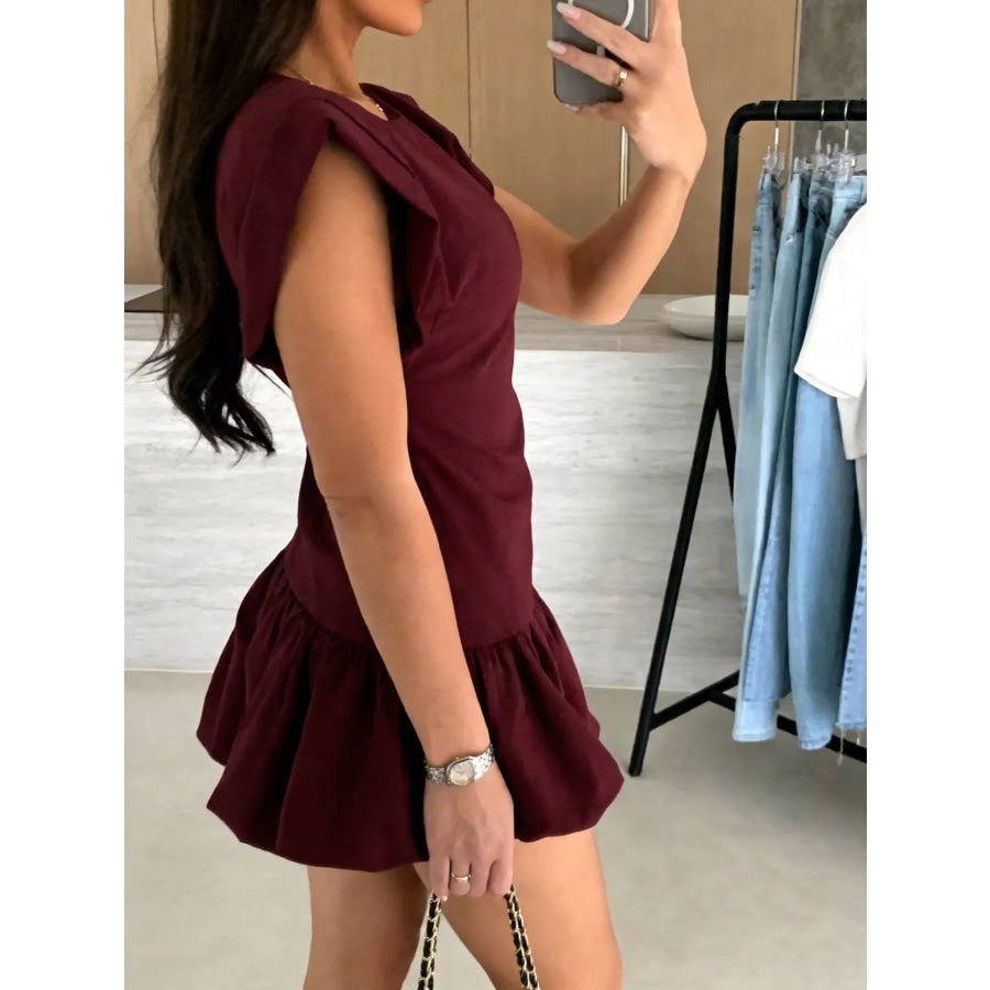 Ruffle Hem Mini Dress Apparel and Accessories