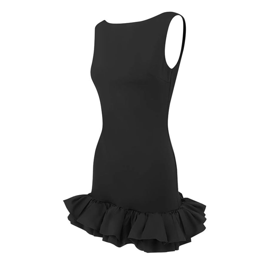 Ruffle Hem Sleeveless Mini Dress Apparel and Accessories