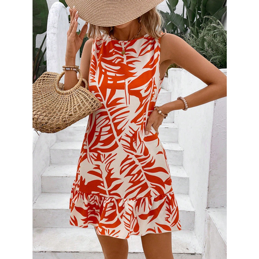 Ruffle Hem Sleeveless Mini Dress Apparel and Accessories