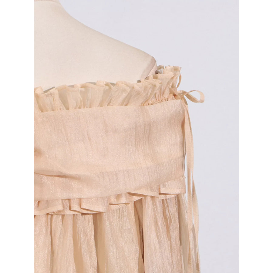 Ruffle Off-Shoulder Flounce Sleeve Blouse Apparel and Accessories