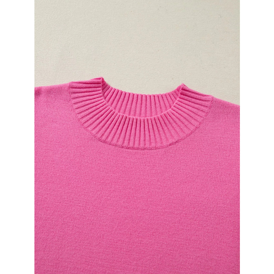 Ruffle Sleeve Round Neck Sweater Apparel and Accessories