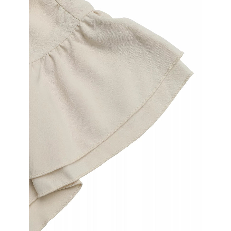 Ruffle Sleeve Tie-Neck Shirt Apparel and Accessories