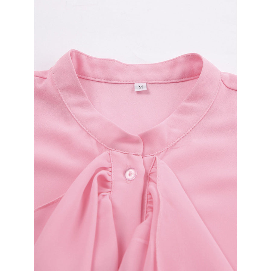 Ruffle Trim Flounce Sleeve Blouse Apparel and Accessories