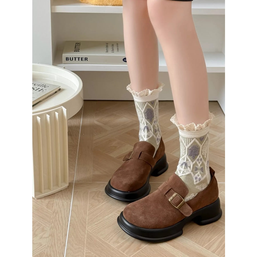 Ruffle-Trim Mid-Calf Socks Apparel and Accessories