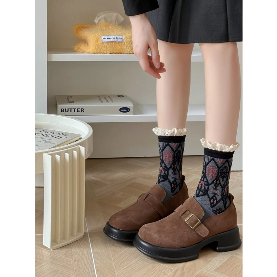 Ruffle-Trim Mid-Calf Socks Apparel and Accessories