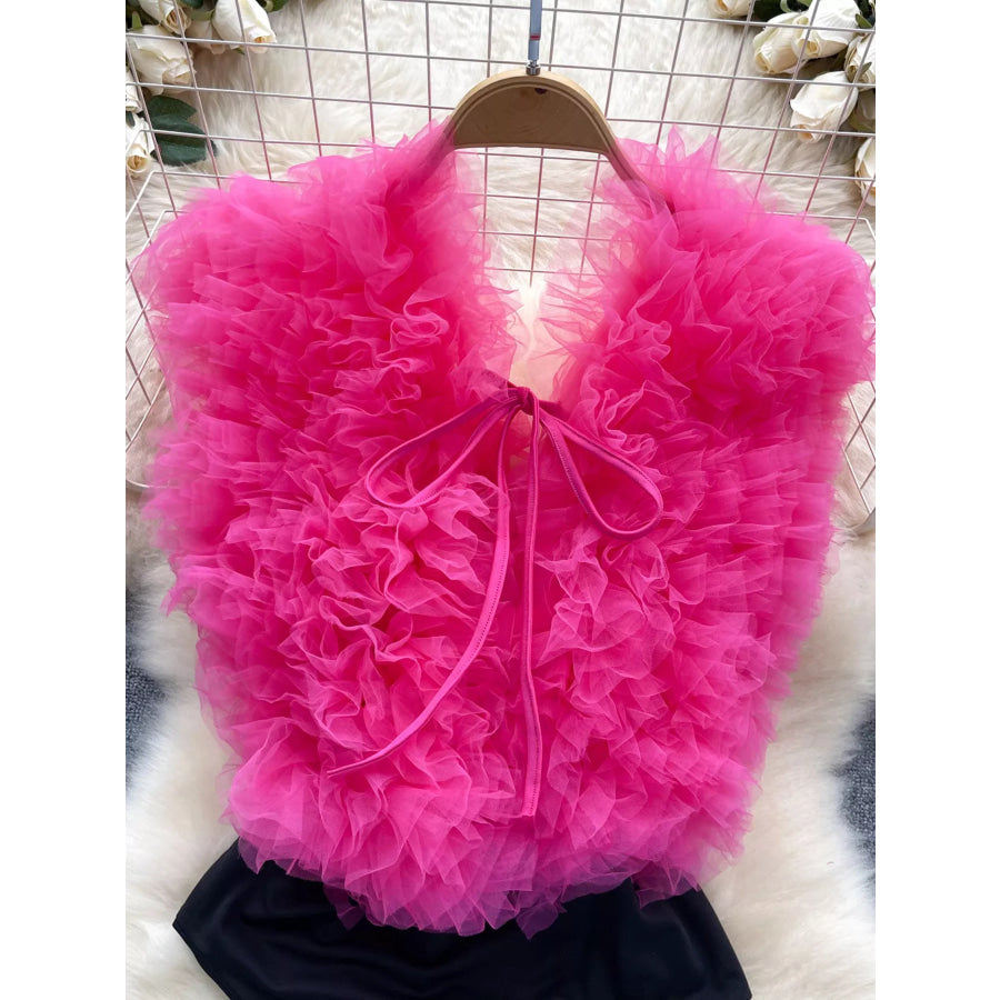 Ruffle Trim Sleeveless Bodysuit Apparel and Accessories