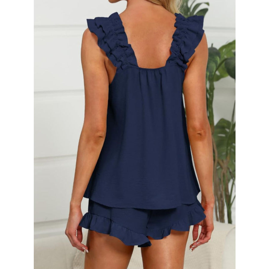 Ruffle Trim Top and Shorts Set Apparel and Accessories