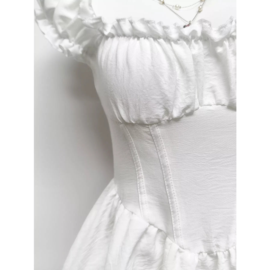 Ruffle Trimmed Layered Mini Dress Apparel and Accessories