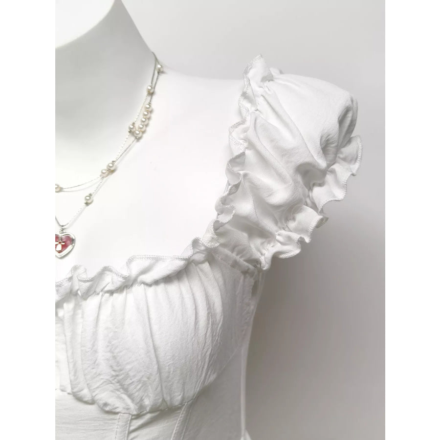 Ruffle Trimmed Layered Mini Dress Apparel and Accessories