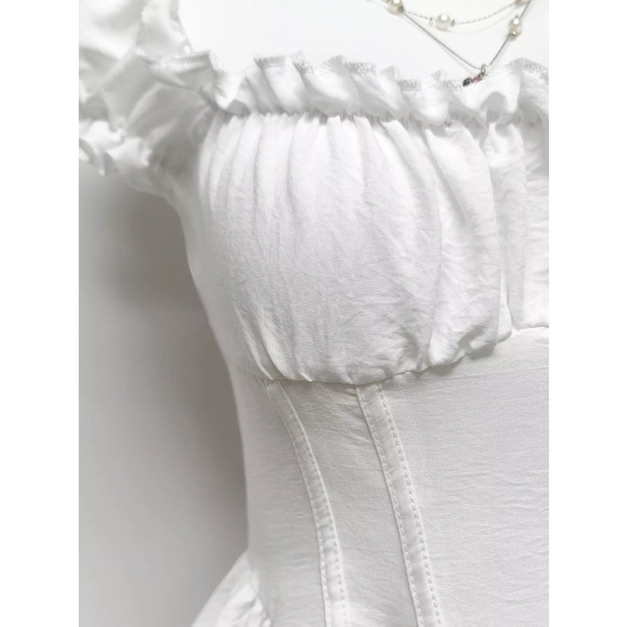 Ruffle Trimmed Layered Mini Dress Apparel and Accessories