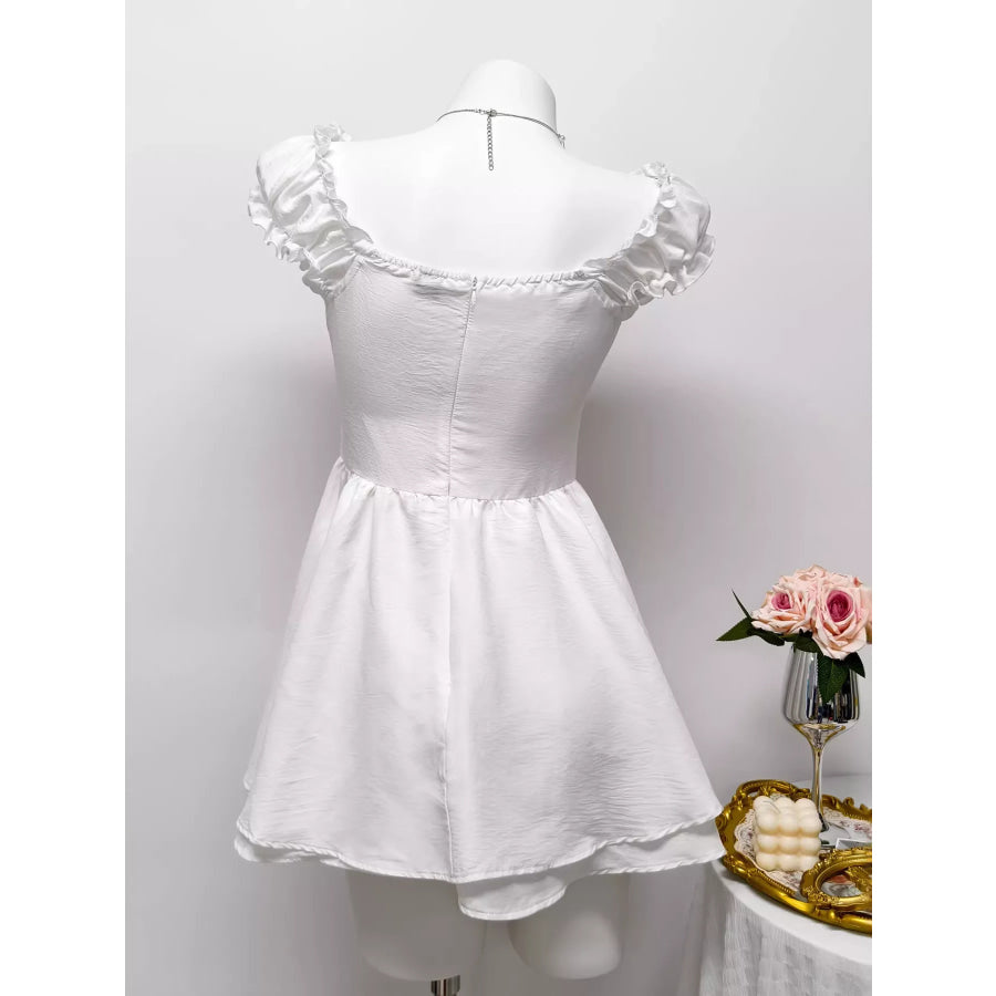Ruffle Trimmed Layered Mini Dress Apparel and Accessories