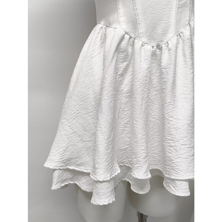 Ruffle Trimmed Layered Mini Dress Apparel and Accessories