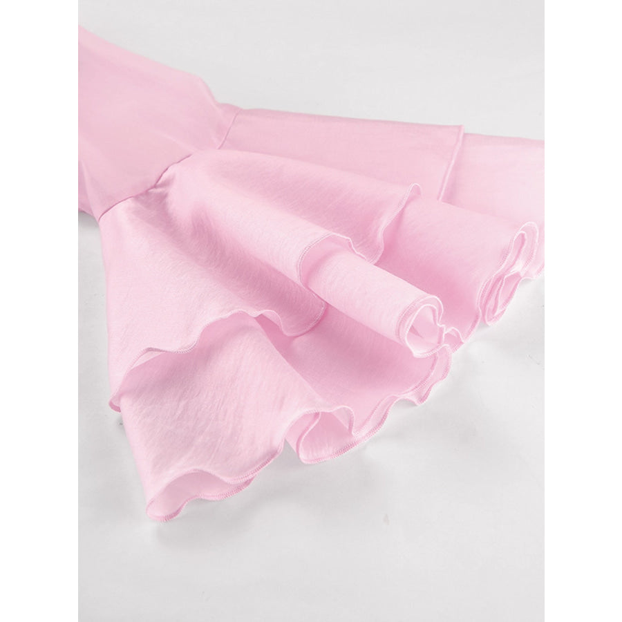 Ruffle Trimmed Long Sleeve Blouse Apparel and Accessories