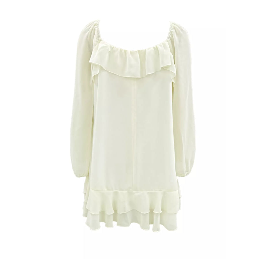 Ruffle Trimmed Long Sleeve Mini Dress Apparel and Accessories