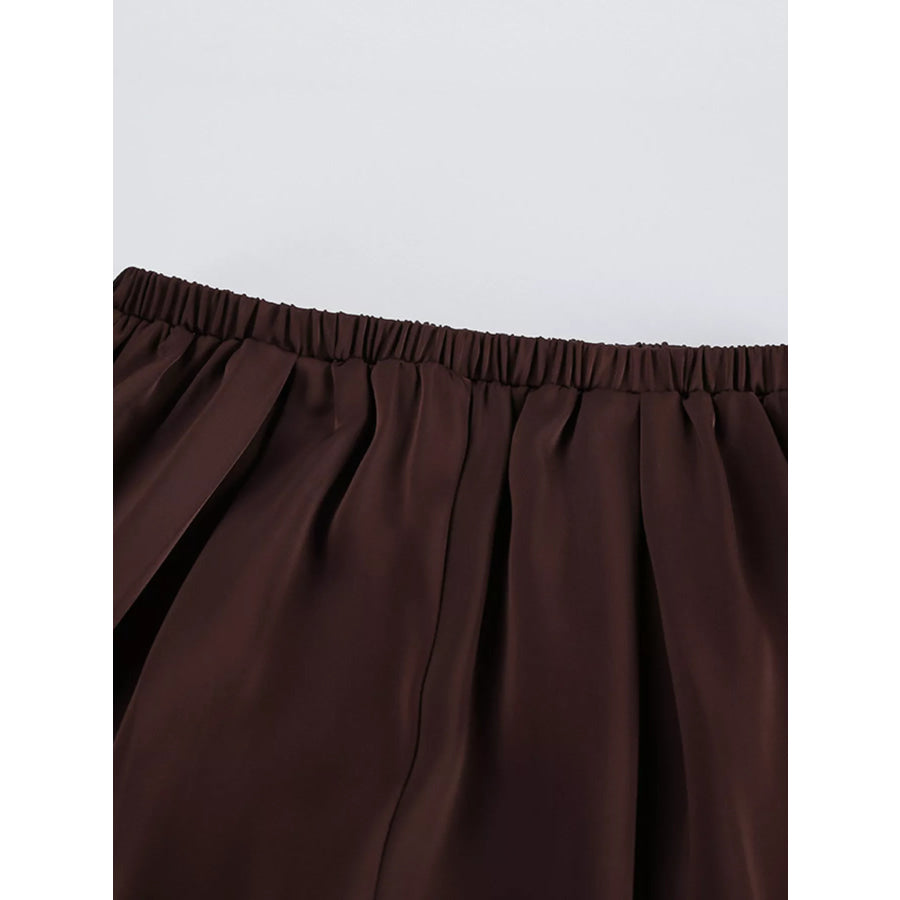 Ruffle V-Neck Cami and Wide-Leg Pants Two-Piece Set Apparel and Accessories