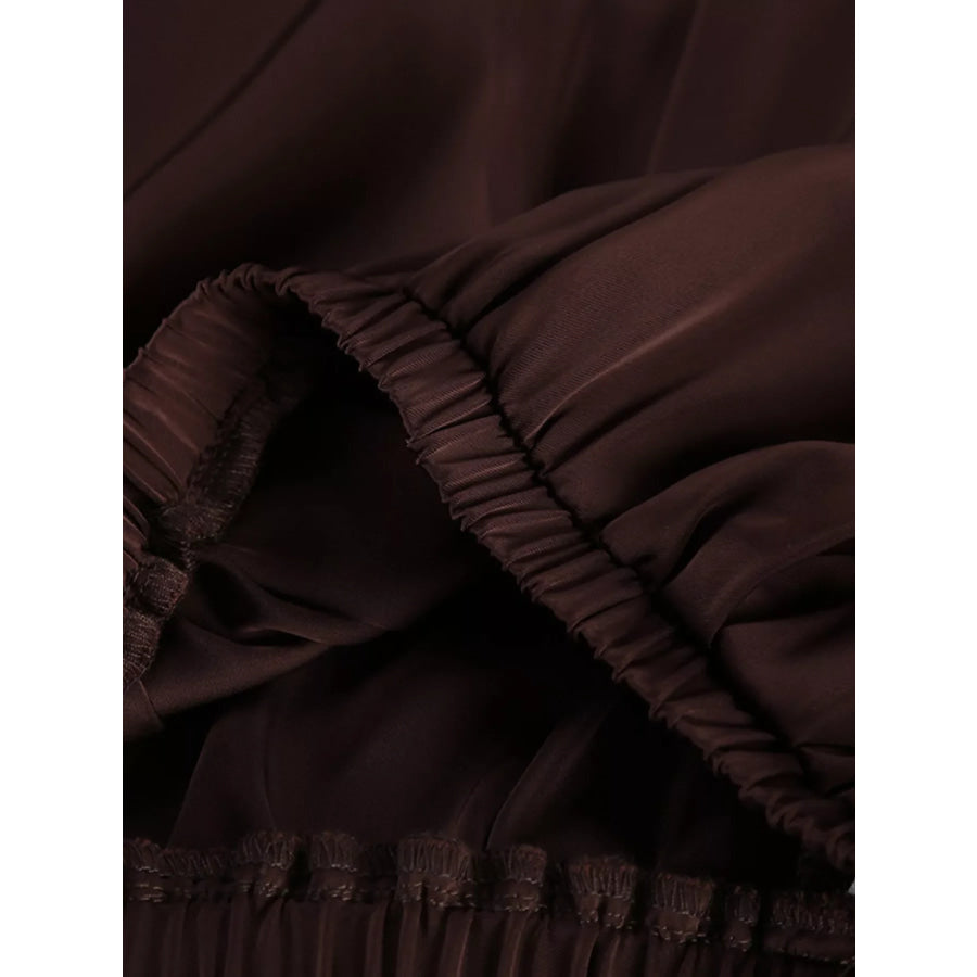 Ruffle V-Neck Cami and Wide-Leg Pants Two-Piece Set Apparel and Accessories