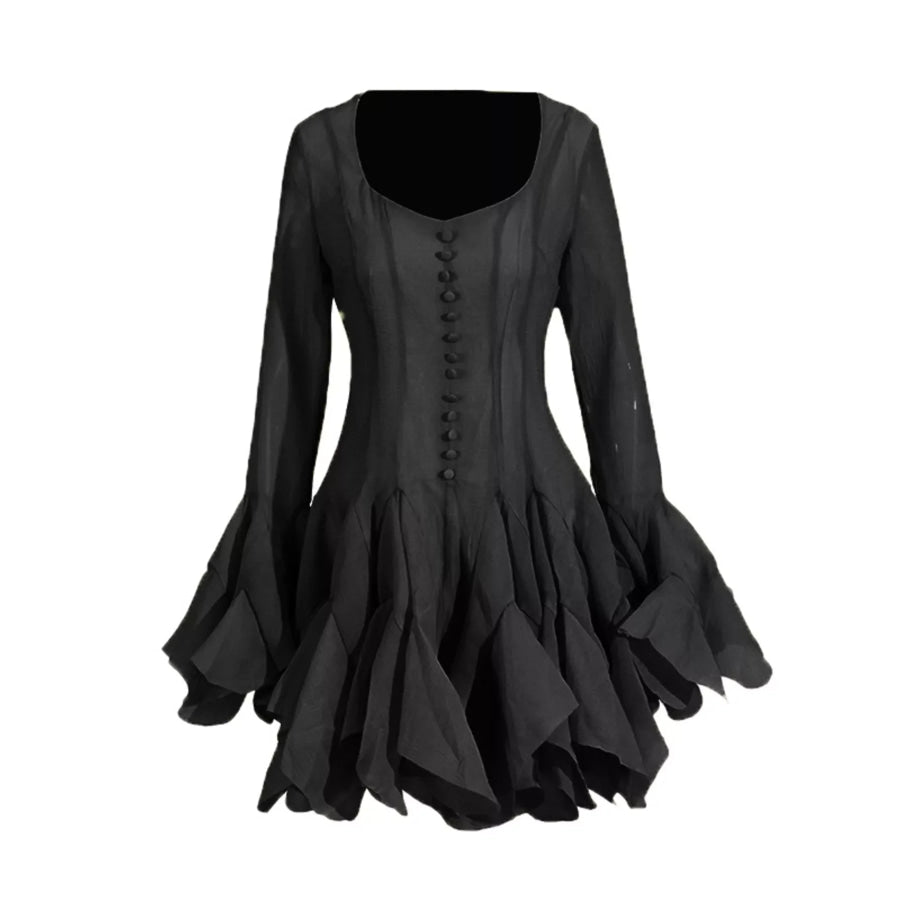 Ruffled Flare Sleeve Mini Dress Apparel and Accessories