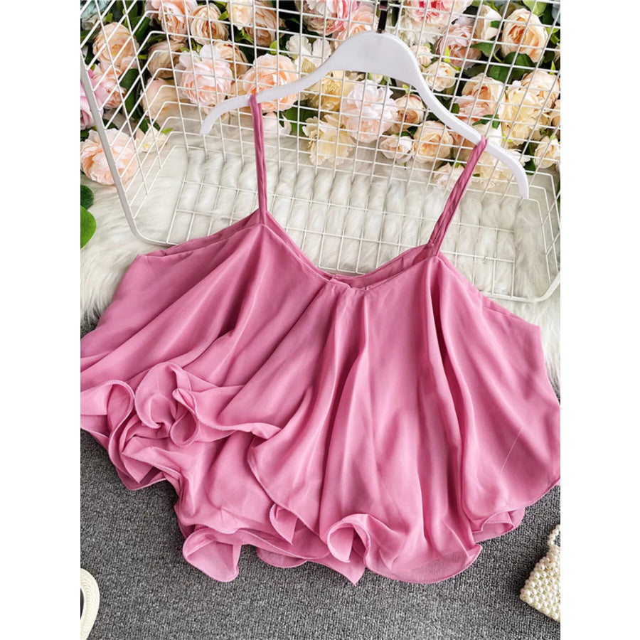 Ruffled Flowy Cami Apparel and Accessories