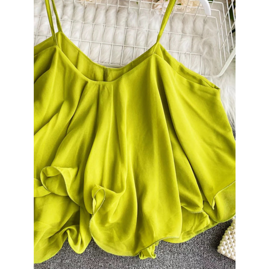 Ruffled Flowy Cami Apparel and Accessories