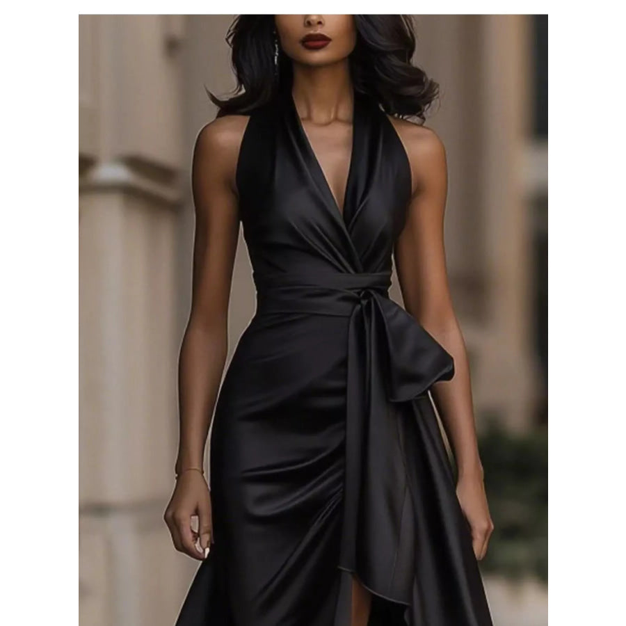Ruffled Halter Neck Maxi Dress