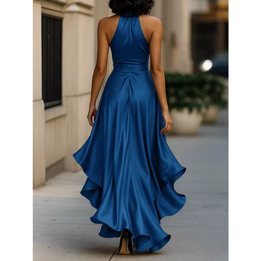 Ruffled Halter Neck Maxi Dress