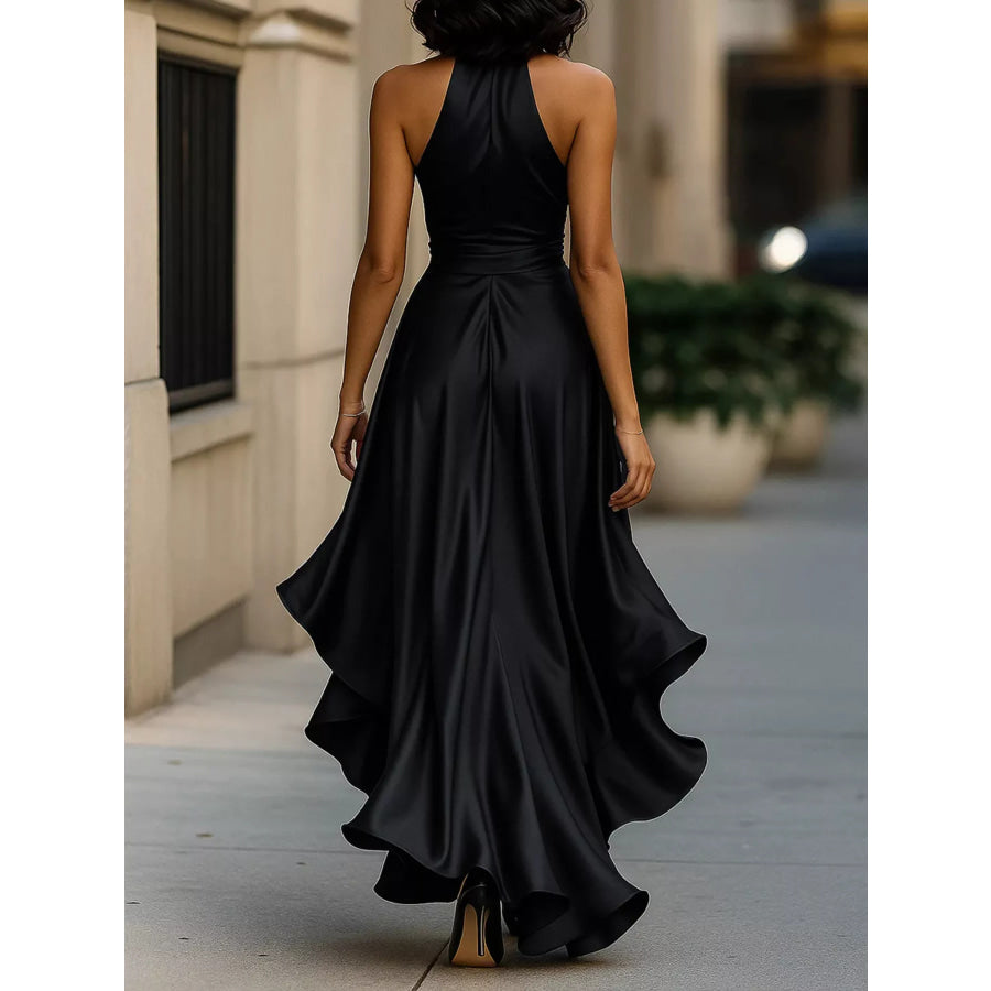Ruffled Halter Neck Maxi Dress