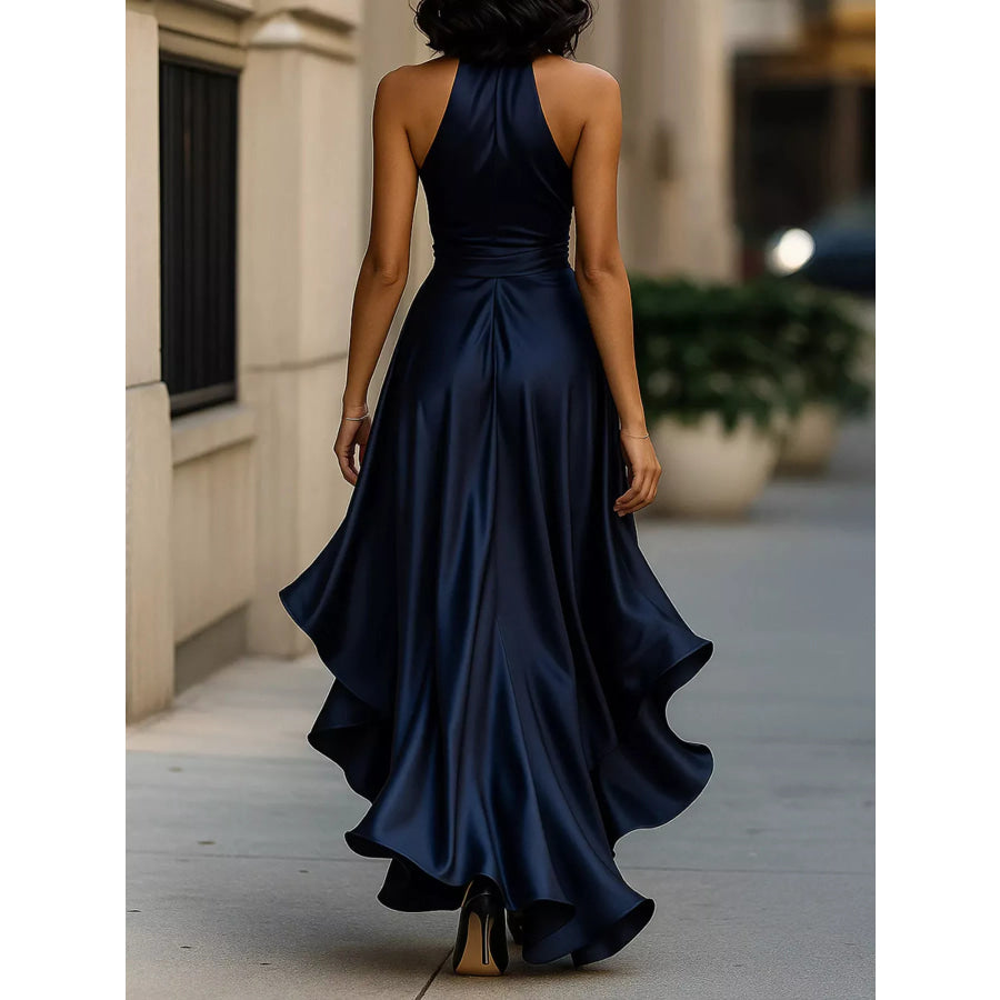 Ruffled Halter Neck Maxi Dress