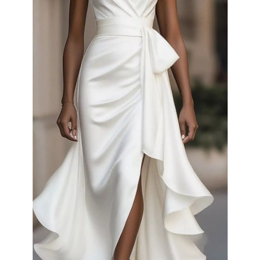 Ruffled Halter Neck Maxi Dress