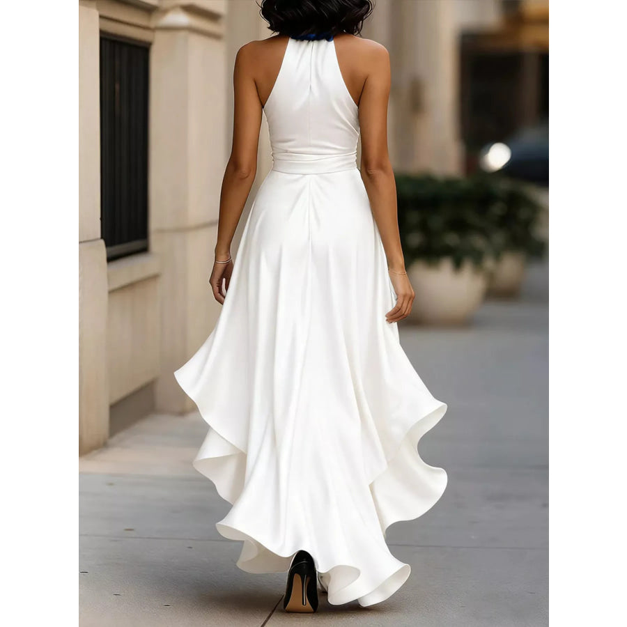 Ruffled Halter Neck Maxi Dress