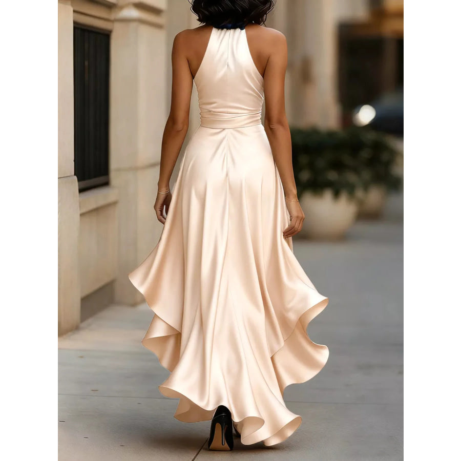 Ruffled Halter Neck Maxi Dress