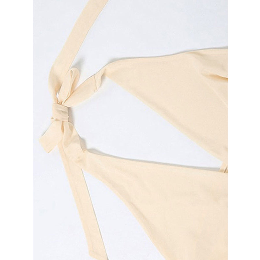 Ruffled Halter Neck Mini Dress Apparel and Accessories