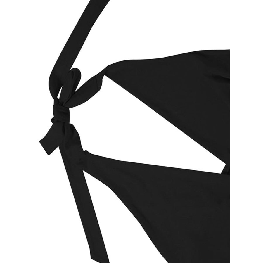 Ruffled Halter Neck Mini Dress Apparel and Accessories