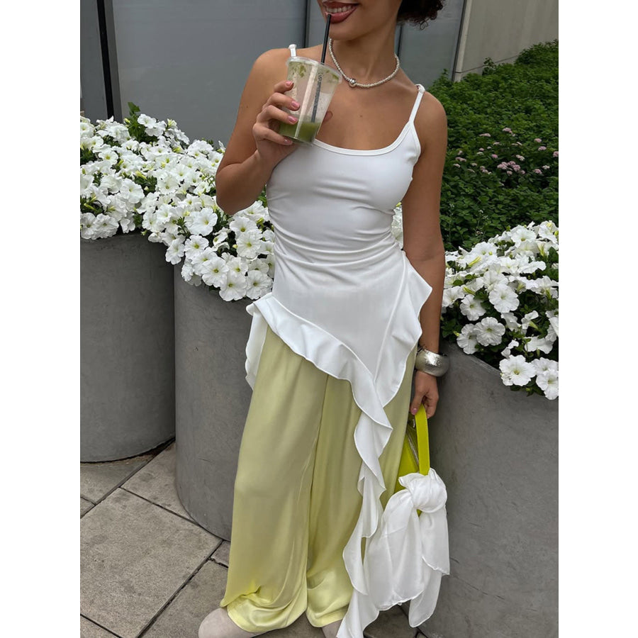 Ruffled Hem Cami Top Apparel and Accessories