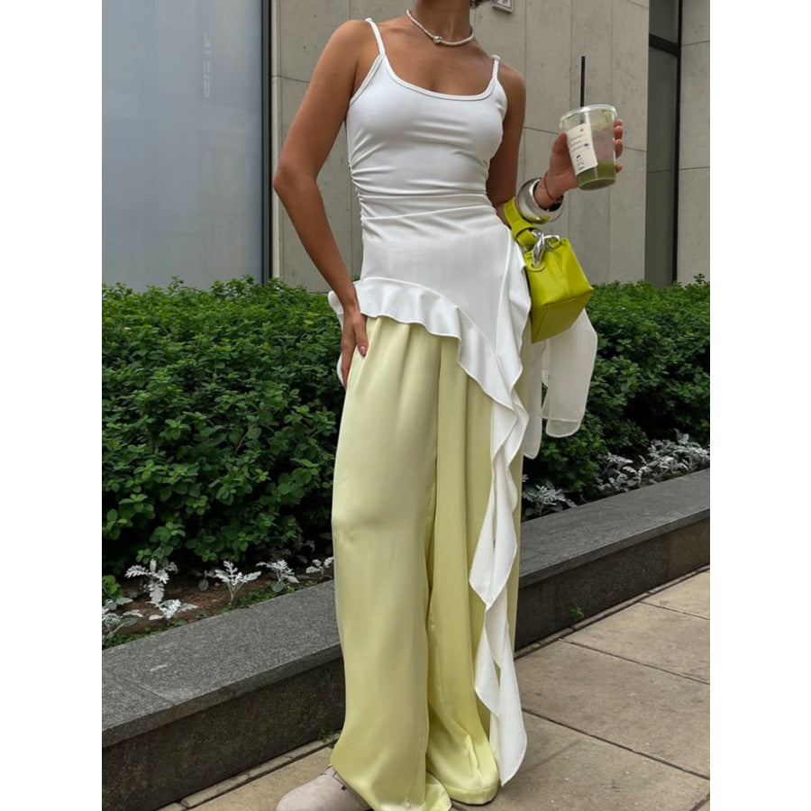 Ruffled Hem Cami Top Apparel and Accessories