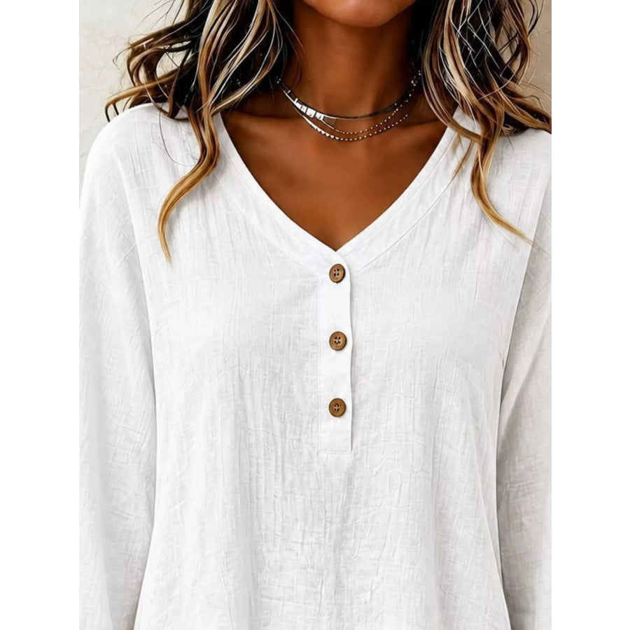 Ruffled Hem Long Sleeve Blouse Apparel and Accessories