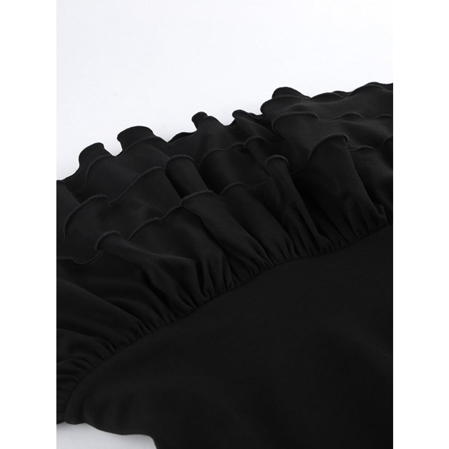 Ruffled Hem Round Neck Tank Apparel and Accessories