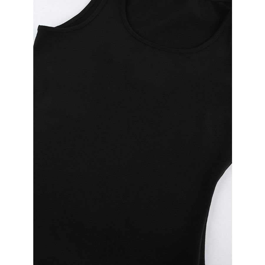 Ruffled Hem Round Neck Tank Apparel and Accessories