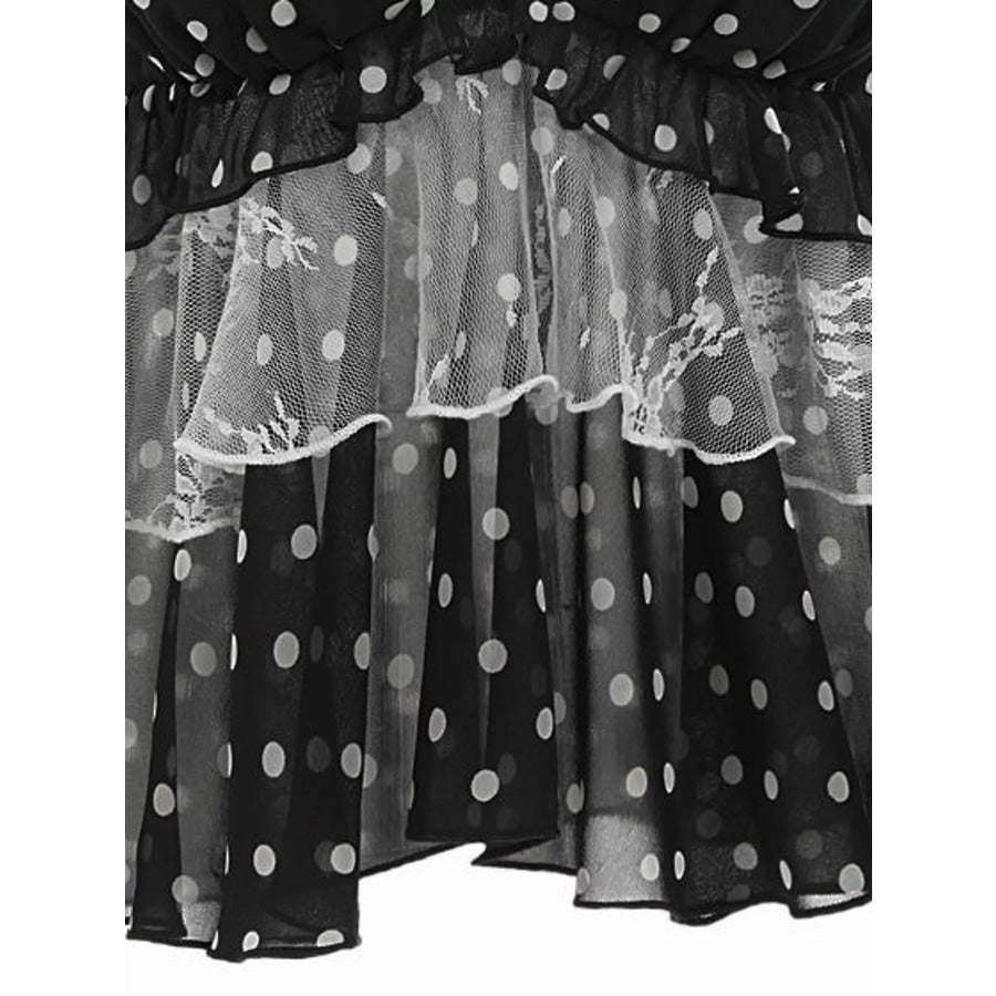 Ruffled Lace Trim Cami Apparel and Accessories