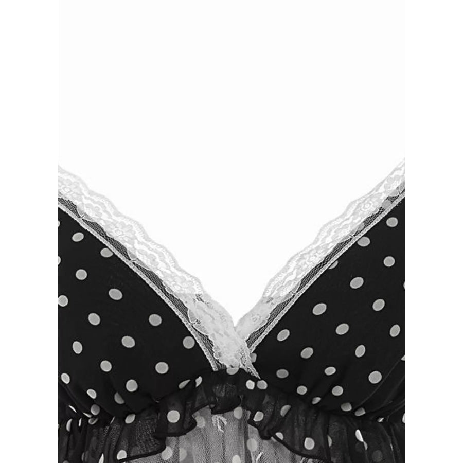 Ruffled Lace Trim Cami Apparel and Accessories