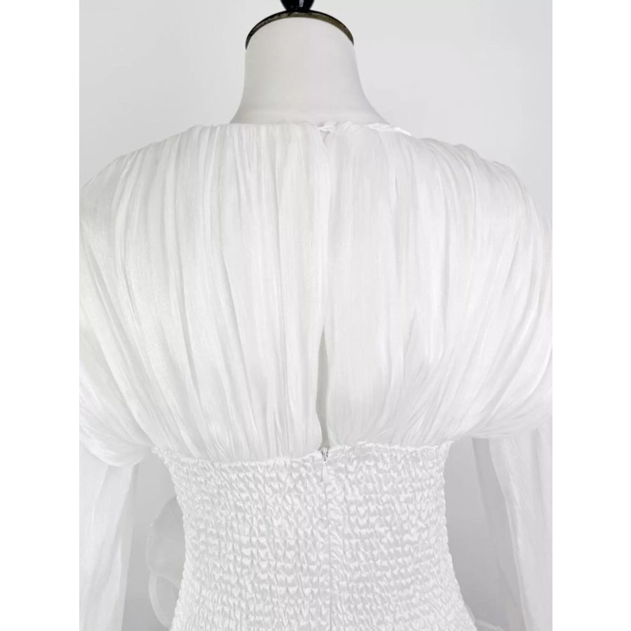 Ruffled Long Sleeve Mini Dress Apparel and Accessories