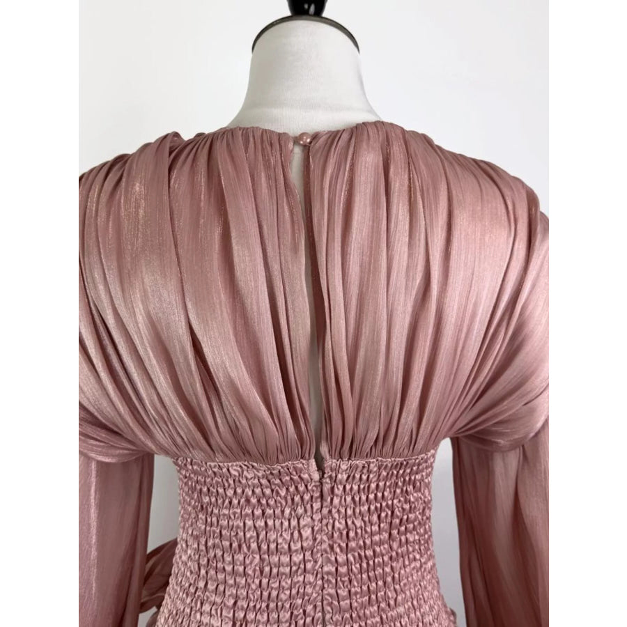 Ruffled Long Sleeve Mini Dress Apparel and Accessories